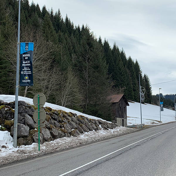 Kakémono de bord de route Les Gets Haute Savoie 74