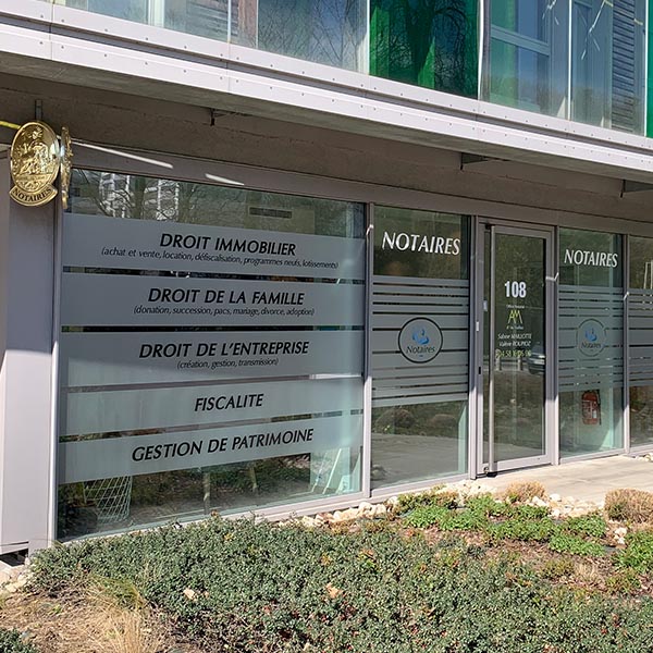 Covering adhésif Office notarial d'Aix Marlioz Aix les bains Savoie 73