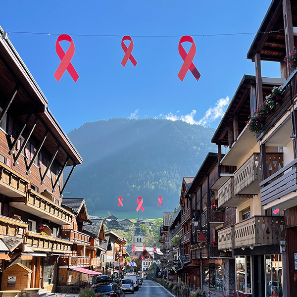 Panneau akilux découpé à la forme octobre Rose - Mairie Morzine 5